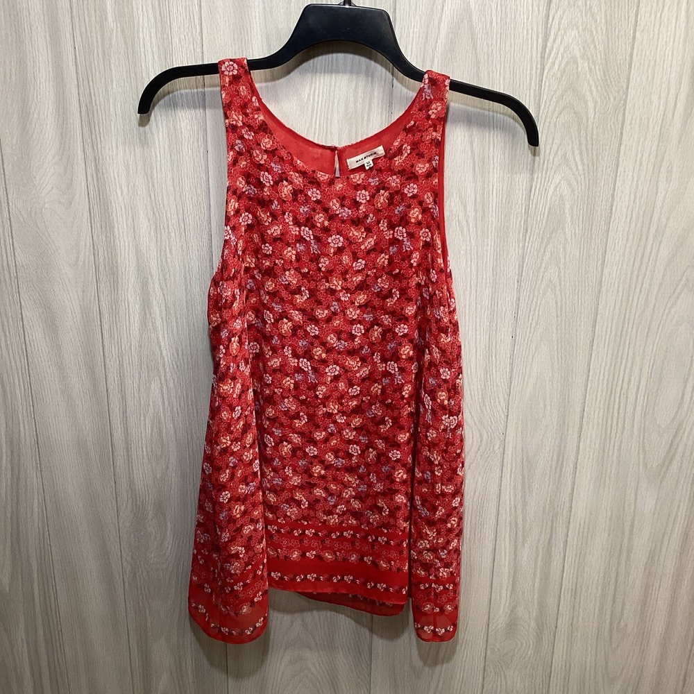 Max Studio Women's (Size M) Sleeveless Round Neck Chiffon Floral Blouse